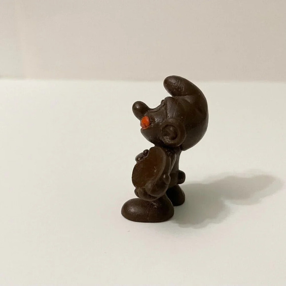 Vintage Smurfs Brown Biscuit Cookie Smurf Display Figure Flaws - Picture 3 of 13